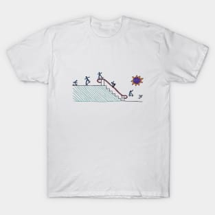 Skateboarding Doodle - Neon Rail Jam T-Shirt